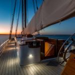 Classic Sailing Yacht Columbia Deck At Night
