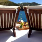 Classic Sailing Yacht Columbiad Deck Loungers Flowers